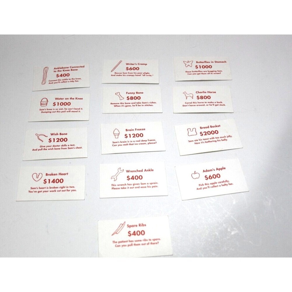 Operation Board Game Replacement Parts Specialist Cards You Pick Hasbro